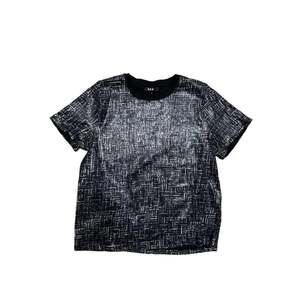 DKNY Women's Black and Silver Sequin Embellished Short Sleeve T-Shirt Size XL